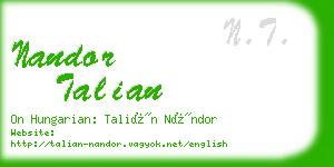 nandor talian business card